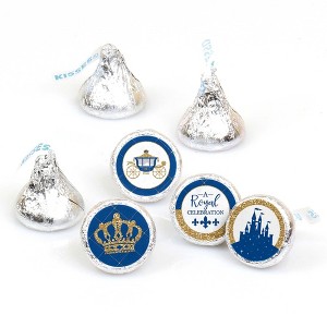 Big Dot of Happiness Royal Prince Charming - Baby Shower or Birthday Party Round Candy Sticker Favors - Labels Fits Chocolate Candy (1 sheet of 108) - 1 of 4