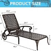 1-Piece Aluminum Cast Chaise Lounge Chair for Outdoor Poolside, Patio, Garden or Deck Weather Resistant Reclining Sun Lounger-Maison Boucle - 4 of 4
