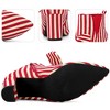BLISSFUL STEP Bow Stripe Pointed Toe Chunky Heels Ankle Boots for Women - 3 of 4