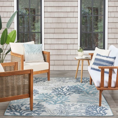 Nourison Garden Oasis Nautical Coral Beach Indoor/Outdoor Rug