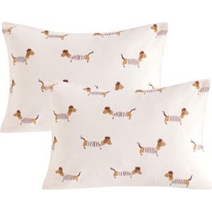 2 Pack Jersey Cotton Toddler Pillowcases, Envelope Travel Pillowcases - NTBAY - 1 of 4