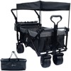 VisioGear Collapsible Wagon with Removable Canopy, Folding Wagon Cart with Cooler Bag, for Camping Beach Shopping, Black&Gray, 35"*20"*45" - 2 of 4