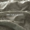 Smokey Olive Velvet Duvet Cover Set, Queen 3pcs, Ultra Soft Flannel Bedding - 4 of 4