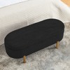 NicBex Oval Foam Storage Ottoman Bench,Upholstered Storage Ottoman with Rubberwood Legs,Modern Storage Bench for Living Room,Bedroom - 3 of 4