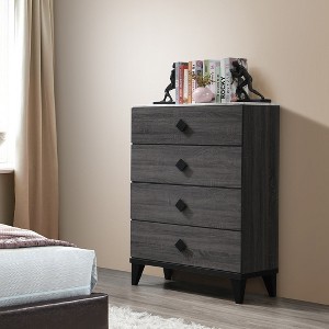 TiramisuBest Modern 4-Drawer Chest with Faux Marble Top,Bedroom Storage Dresser with Elegant Knob Pulls, Gray - 1 of 4