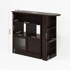 GDFStudio Cael 32" Modern 360° Adjustable Tabletop Dining Cabinet with 6 Storage Space and 2 Ribbed Glass Doors - 3 of 4