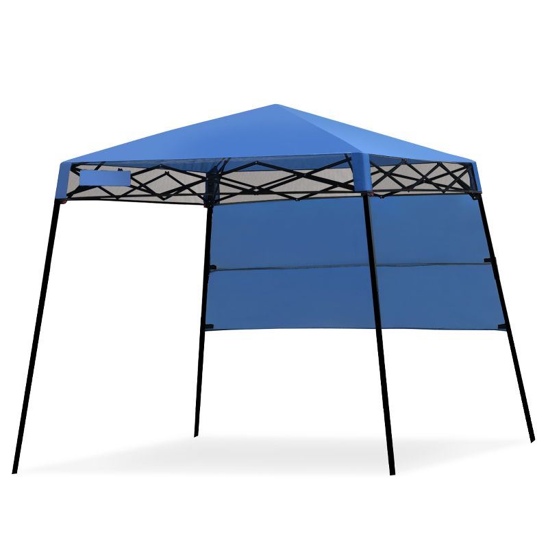 Tangkula 7x7 FT Pop-up Canopy Portable Outdoor Offset Tent w/Carry Bag Blue/White/Grey, 2 of 11