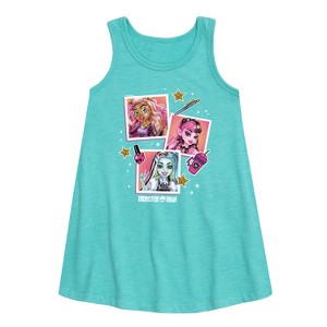 - Monster High - Polaroid Pictures Graphic Sleeveless Aline Dress - 1 of 3