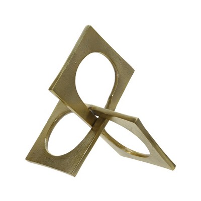 Sagebrook Home Metal Sculpture Decor - Linked Square Design - Abstract Style Design for Decorative Table