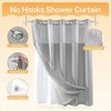 Gray waffle weave shower curtain set, cotton blend, 71x74 inches with snap - in liner. - 4 of 4