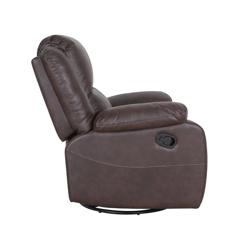 Malic Classic Tufted PU Leather Swivel Recliner - Christopher Knight Home, 6 of 9