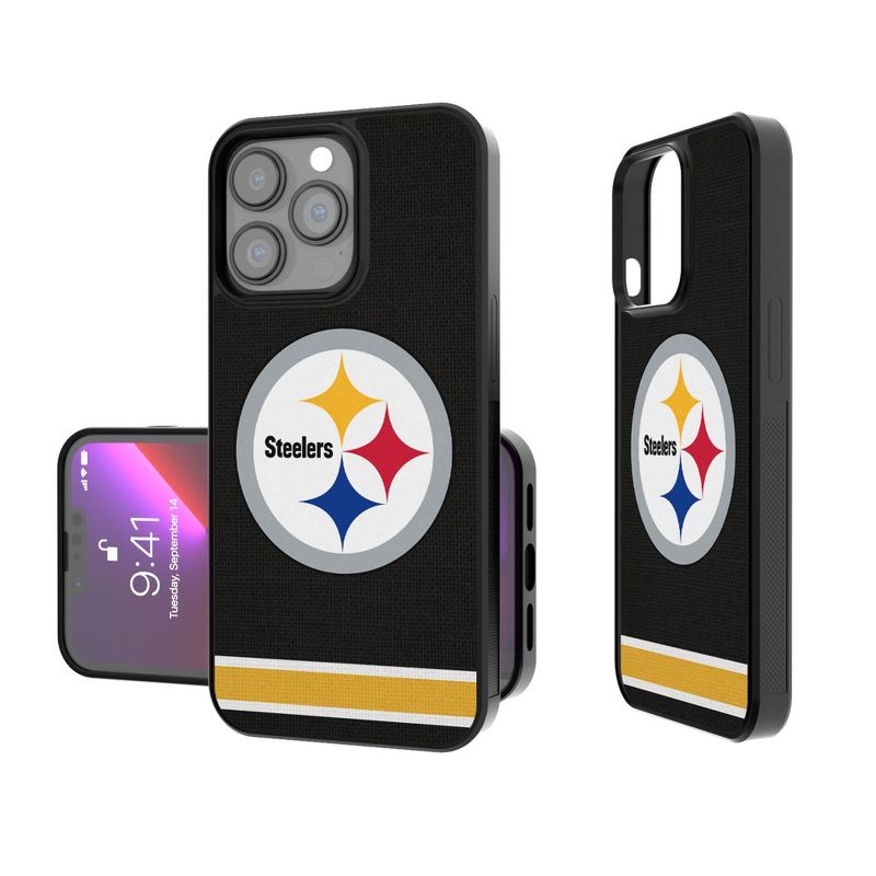 Keyscaper Pittsburgh Steelers Stripe Bump Phone Case, 1 of 7