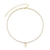 Adornia 14k Gold Plated Tennis Necklace with Initial Charm - 3 of 3