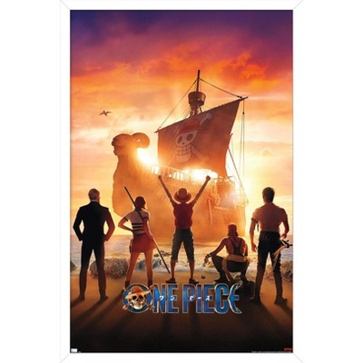 Trends International Netflix One Piece - Going Merry Framed Wall Poster  Prints Mahogany Framed Version 22.375 X 34 : Target