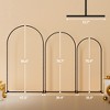 Metal Arch Backdrop Stand Set of 3, 7/6.5/6 ft Wedding Arch Frame, Balloon Backdrop Arch Stand Set for Birthday Party, Bridal Shower, Graduation - 3 of 4