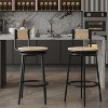 VYNXARIA Bar Stools Swivel Counter Chairs with Metal Frame Set of 2 Hand Woven Paper Rope Dining Barstools for Kitchen Counter,Creamy White - 2 of 4