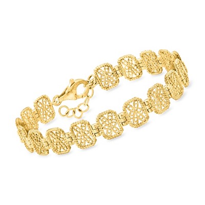 Ross-Simons 18kt Gold Over Sterling Filigree Bracelet Size 7
