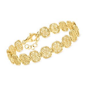 Ross-Simons 18kt Gold Over Sterling Filigree Bracelet Size 7 - 1 of 4