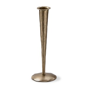 tag Ibiza Forged Short Taper Candle Holder Antique Gold Iron 9" H x 3" L x 3" W Perfect for Summer Decor - 1 of 2