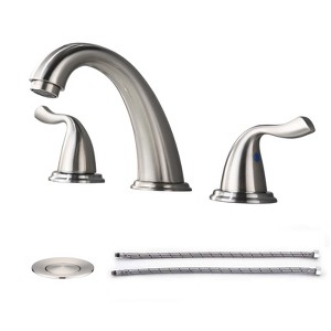 PROOX 8 in. Widespread Double Handle Bathroom Faucet with Pop Up Drain - 1 of 4