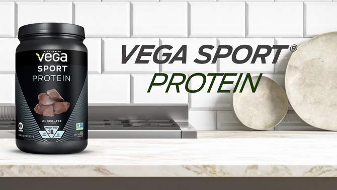 Vega Sport Vegan Plant Based Organic Protein Powder - Vanilla - 20.4oz, 2 of 8, play video
