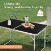 SEVOBAL Folding Table 4 Foot Portable Heavy Duty Plastic Fold-in-Half Utility Table Small Indoor Outdoor Adjustable Height, Black, 66"*64"*8.5" - 2 of 4