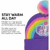 MLP Kids Winter Hats -  Cute Warm Pom Pom Beanie for girls Ages 4-14 Cold Weather Purple Rainbow Hat - 4 of 4