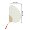 Unique Bargains Portable Double-Sided Short Handle Round Xuan Paper Plover Folding Fan 1 Pc - 2 of 4