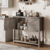 Farmhouse Entryway Table with 2-Door Cabinet, Wood Console Table with Storage, Coffee Bar Cabinet, Sofa Tables Buffet Sideboard - 3 of 4