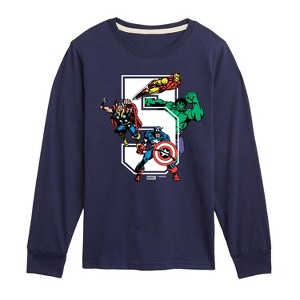 Boys' - Marvel - Avengers Birthday 5 Long Sleeve Graphic T-Shirt - 1 of 4