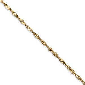 Black Bow Jewelry 2mm, 14k Yellow Gold, Singapore Chain Necklace - 1 of 4