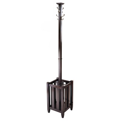 Memphis Coat Tree & Umbrella Rack Walnut Finish - Winsome