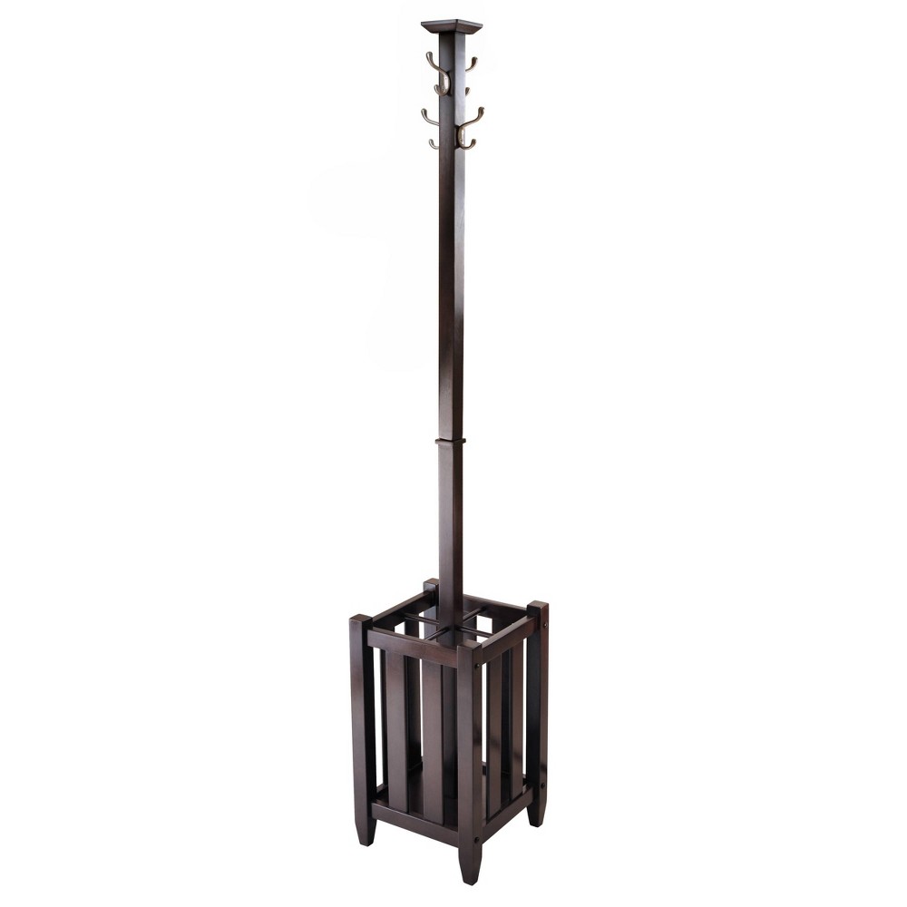 Photos - Other interior and decor Memphis Coat Tree & Umbrella Rack Walnut Finish - Winsome