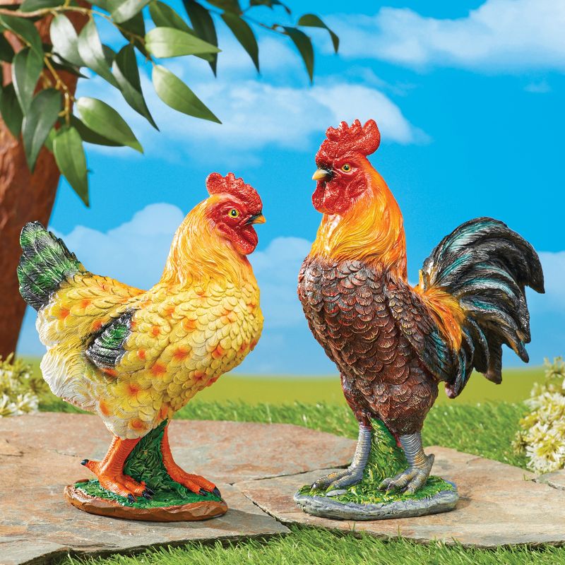 Collections Etc Hand-Painted Realistic Farm Chicken Outdoor Statue, 3 of 5
