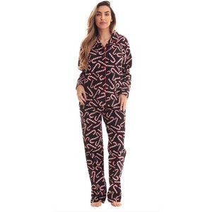 #FollowMe Printed Flannel Button-Front PJ Pant Set  Classic, Cozy Sleepwear - 1 of 3
