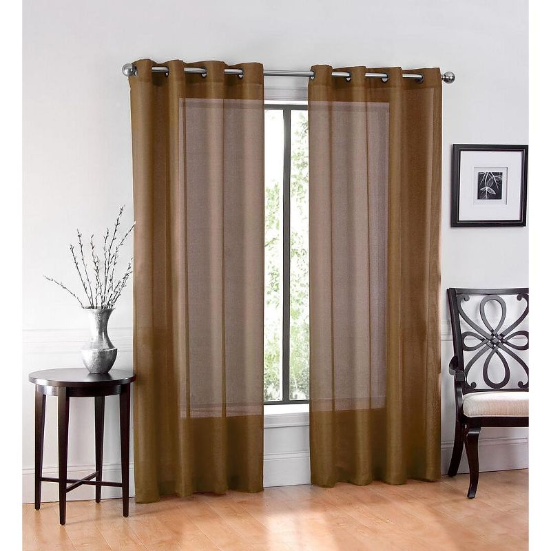 GoodGram Ultra Luxurious Elegant Sheer Grommet Single Curtain Panel, 1 of 4