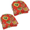 Blazing Needles, 16-inch Spun Polyester Patterned Outdoor U-shaped Tufted Chair Cushions (Set of 4) - 2 of 2