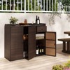 Costway Outdoor PE Wicker Storage Cabinet with 3 Doors Adjustable Shelves and Drawer - 4 of 4