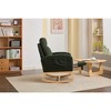 Vynxaria Series Green Polyester Rocking Chair Set of 1 with High Density Sponge High Backrest Solid Wood Legs Side Pocket Gentle Glide 300LB Capacity - 4 of 4