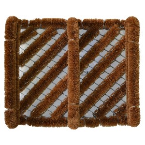 HomeRoots 12" X 14" Brown Coir Geometric Outdoor Boot Scraper - 1 of 4