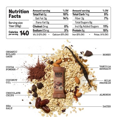 MUSH Double Chocolate Chip Mini Protein Bars - 9.6oz/8ct