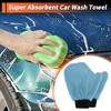 Unique Bargains Car Wash Towel Coral Fleece for Car Cleaning Wiping 9.84"x7.87"x0.39" Sky Blue 2 Pcs - 2 of 4