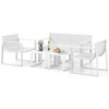 Costway 5 PCS Patio Furniture Set with 1 Loveseat 2 Patio Chairs & 2 Side Tables Blue/White - 2 of 4
