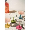 Coupe Glasses with Colored Stems 4"H, Set of Four Handblown Recycled Glass by Kalalou - 3 of 3