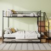NicBex Twin Over Full Metal Bunk Bed,Versatile Loft Bed with Lateral Storage Ladder and Wardrobe for Bedroom,Black/White - 2 of 4