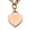Chisel Stainless Steel Polished Rose IP-plated Heart Pendant on a Open Link Chain Necklace 16" with .5" Extension - 3 of 4