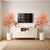 2Pcs Maple Tree,Autumn Artificial Maple Tree, Tall Fake Maple Tree with Red Maple Leaves, Faux Red Maple Tree in Pot for Fall Festival Decor - 4 of 4