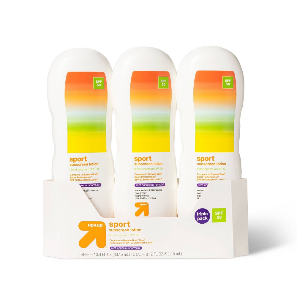 Sport Sunscreen Lotion Triple Pack - SPF 50 - 31.2oz - up & up