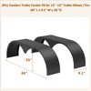 Tandem Trailer Fenders Double Axle, 2 Pack Fit for 13-15 Inch Wheels, Teardrop Enclosed Trailer Fenders Replacement for Car Hauler, Utility Trailer - 2 of 4