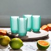 Elle Decor Bistro Key 14 oz. Highball Glass Drinkware, Set of 4,Green - 4 of 4